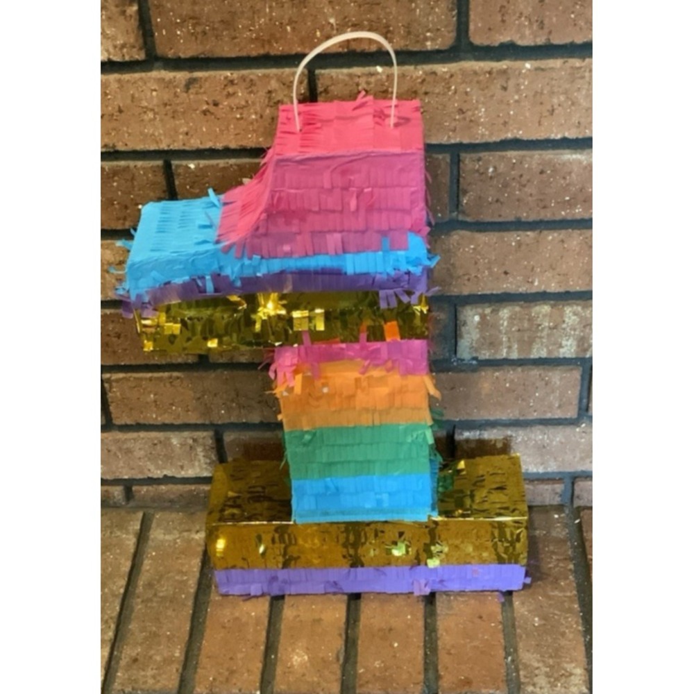 Blue Panda Rainbow Number‎ 1 Pinata For 1st Birthday Party
